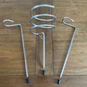 2 Wine Glass Holders Ground Stake & 1 Bottle Holder Ground Stake